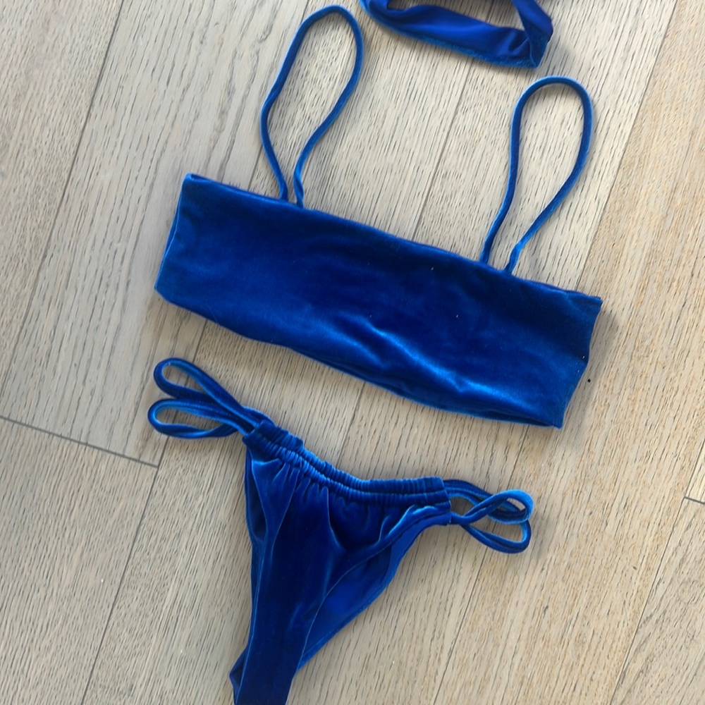 Lali and Layla Blue velvet bikini